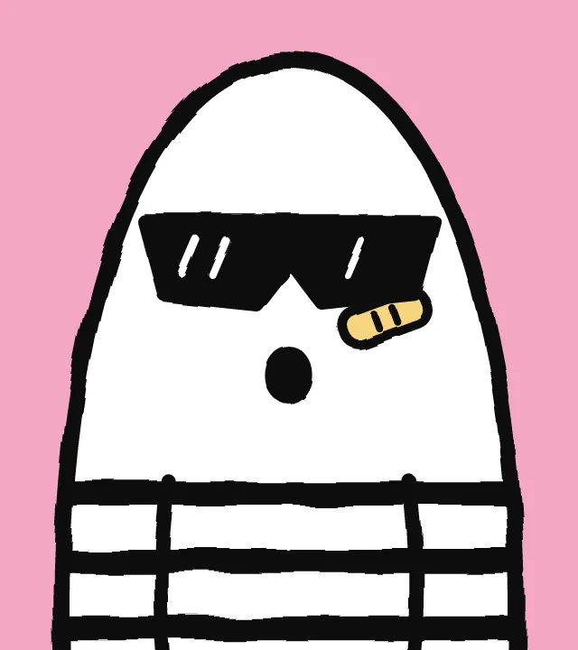 The same character with the wobble filter applied. The outline is slightly uneven.